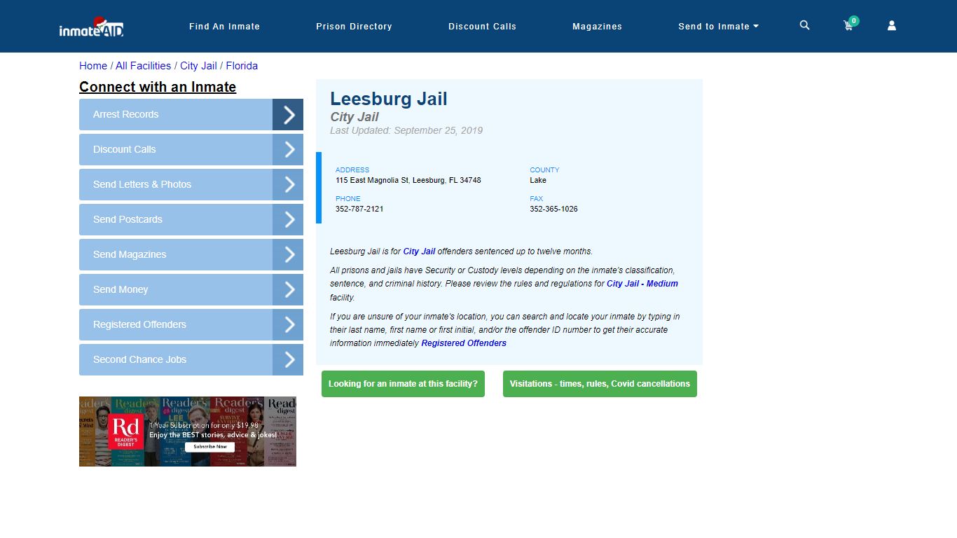 Leesburg Jail | Inmate Locator